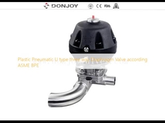 Valve de diaphragme pneumatique en plastique de type U à trois voies selon ASME BPE
