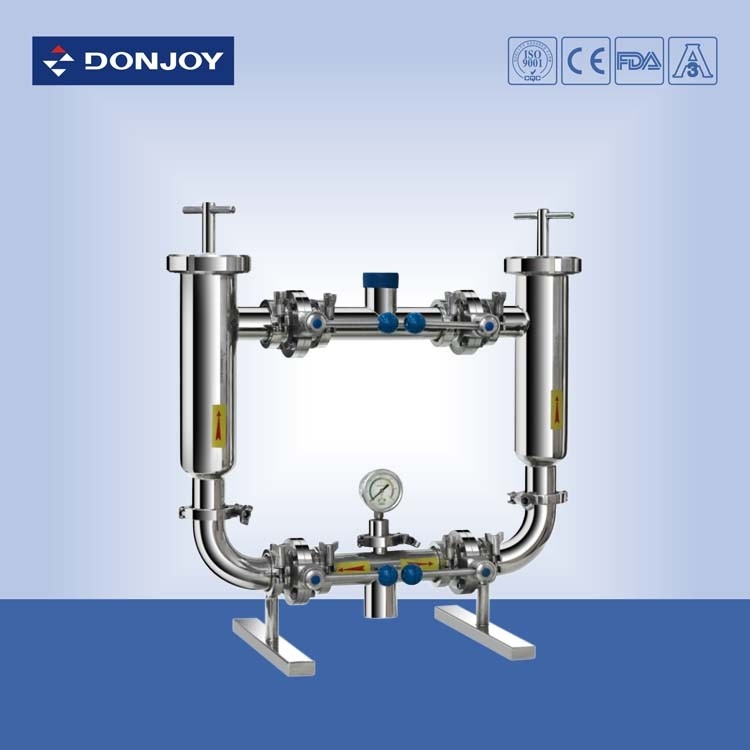 Filtre sanitaire de canalisation de boisson de catégorie comestible, filtre d'eau du duplex SS304