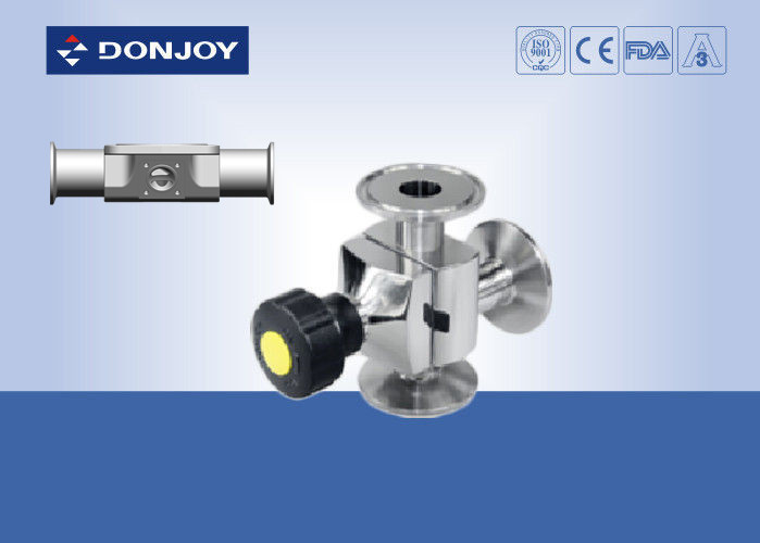 SS316L 1 pouce T type trois voies manuelle de la valve de diaphragme pour le contrôle des fluides phamacy