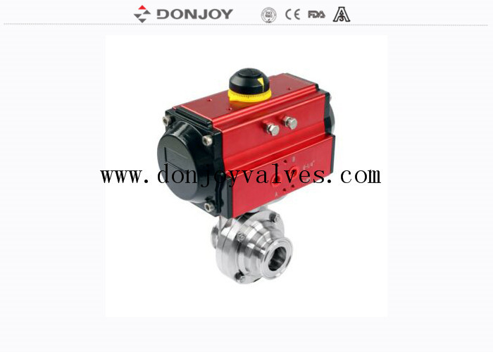 SS304 Sanitaire Valve à bille de type papillon avec nettoyage CIP