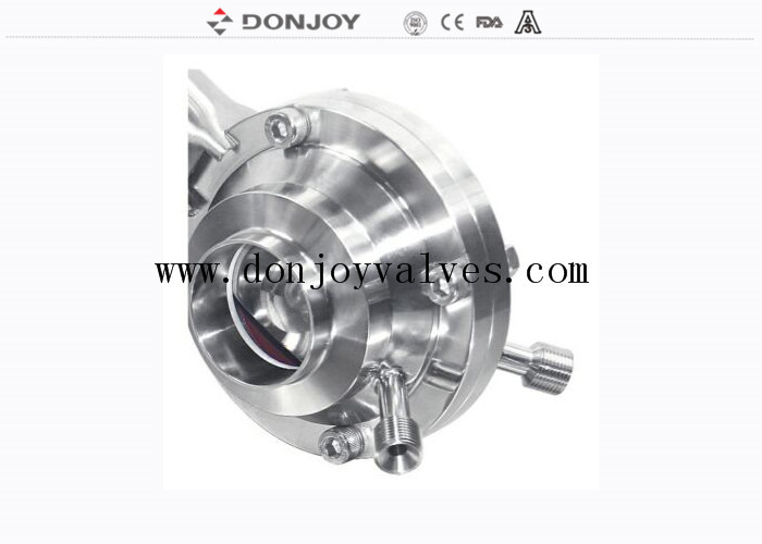 SS304 Sanitaire Valve à bille de type papillon avec nettoyage CIP