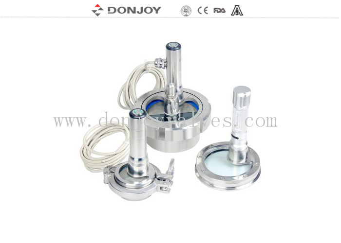 2017 Type de pince à clapets Flange en acier inoxydable Vue en verre avec lumière