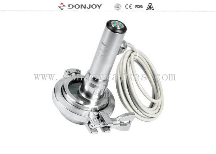 2017 Type de pince à clapets Flange en acier inoxydable Vue en verre avec lumière