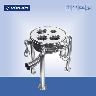 Tri Legs Sanitary Filter Housing Base 1.5" TC In / Out. For Code-7 (2-226) Cartridge Socket