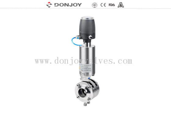 Mixproof Pneumatic double seat butterfly valve with smart head C-TOP 1"-4" SS316L