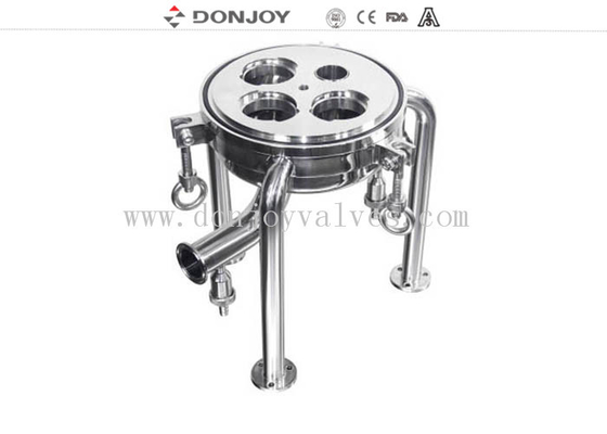 Tri Legs Sanitary Filter Housing Base 1.5" TC In / Out. For Code-7 (2-226) Cartridge Socket