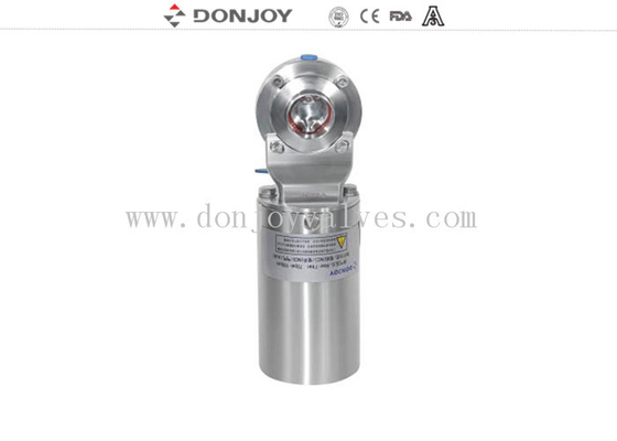 FDA Stainless steel SUS304 double acting sanitary grade pneumatic clamp butterfly valves with controller for food